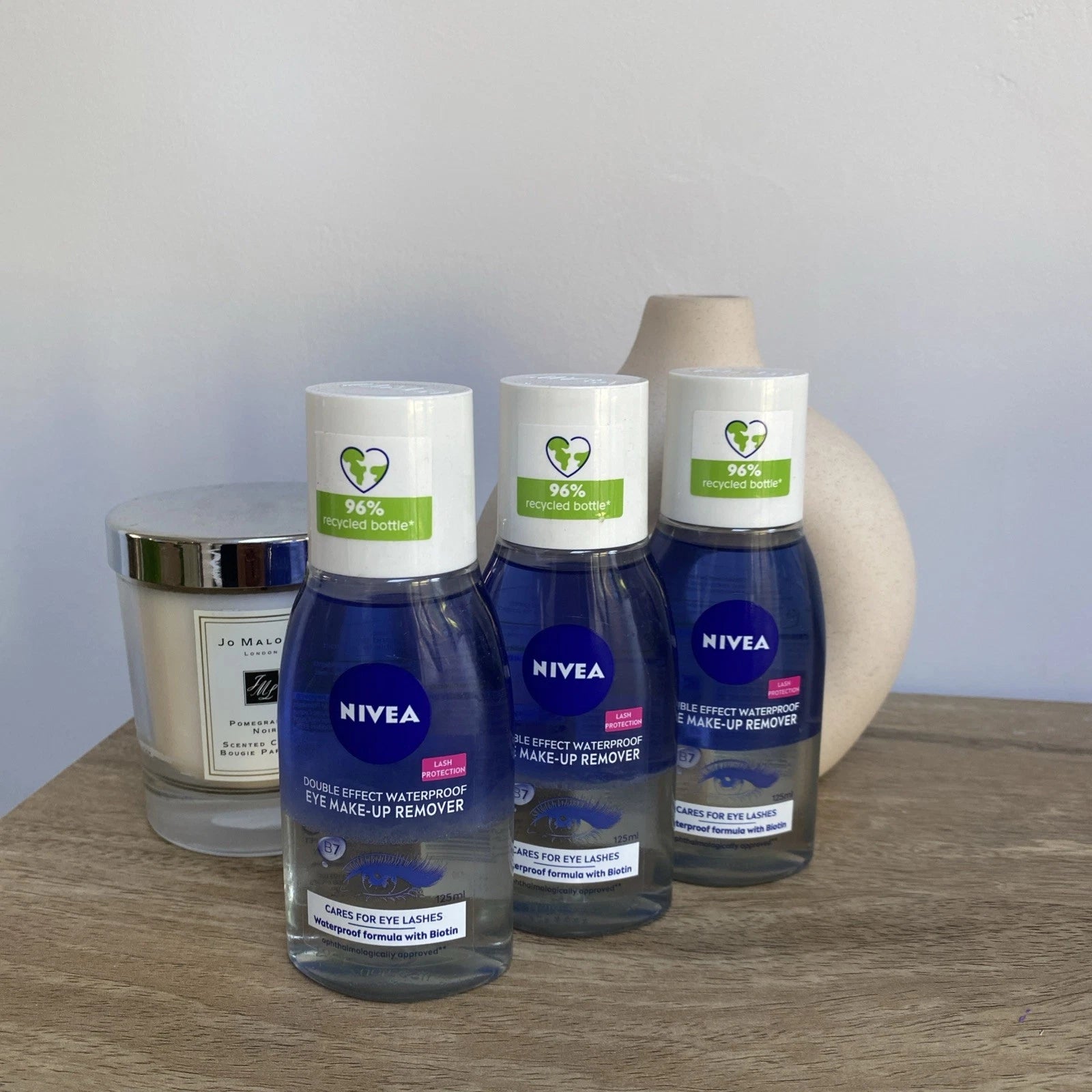 3x 125 ml Nivea Double effect waterproof Women’s Eye Make up remover