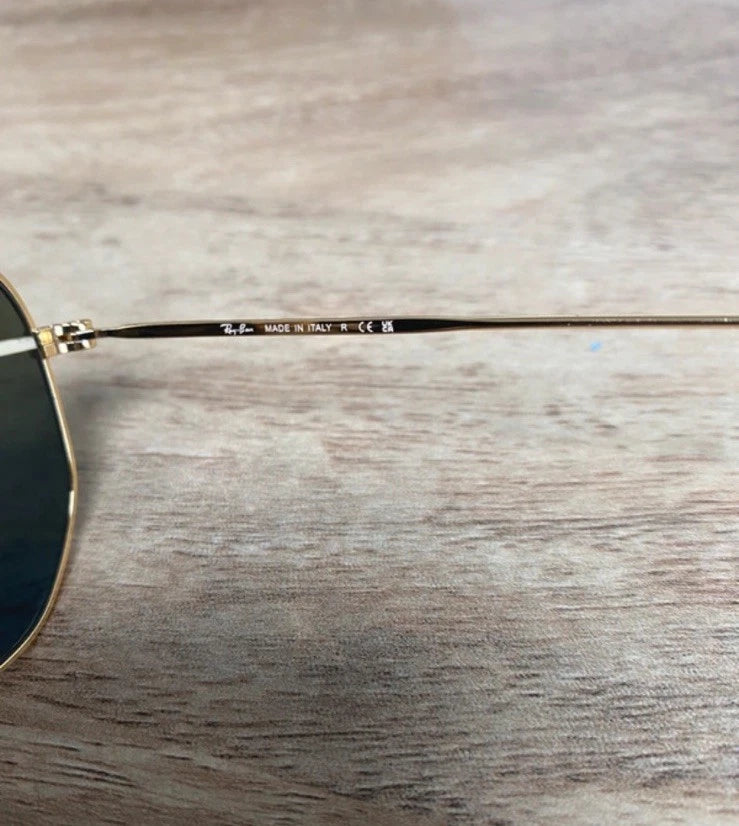 Ray-ban Hexagonal Gold with Green Flat Lenses Men’s sunglasses